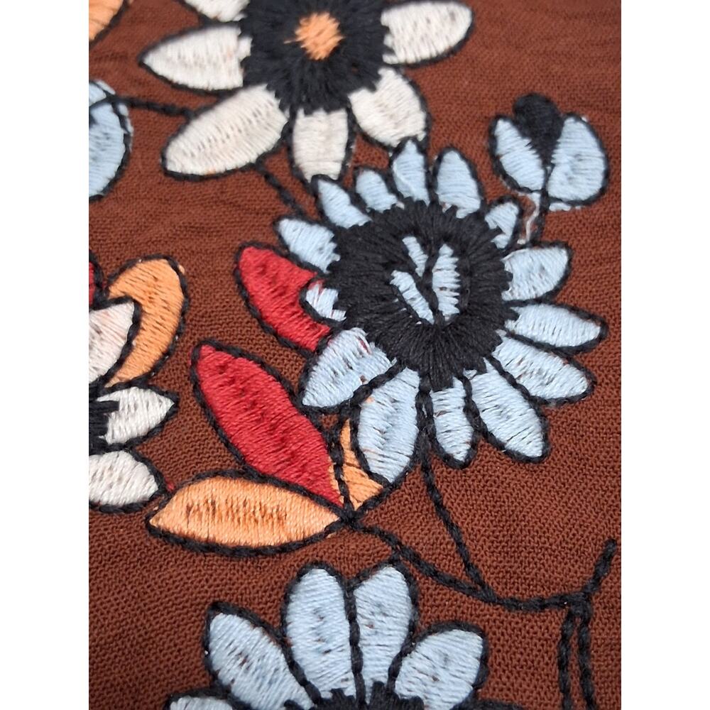 John Moon Western Cowgirl Shirt Sz L Embroidered Fringe Studded Floral Rodeo - Picture 7 of 13